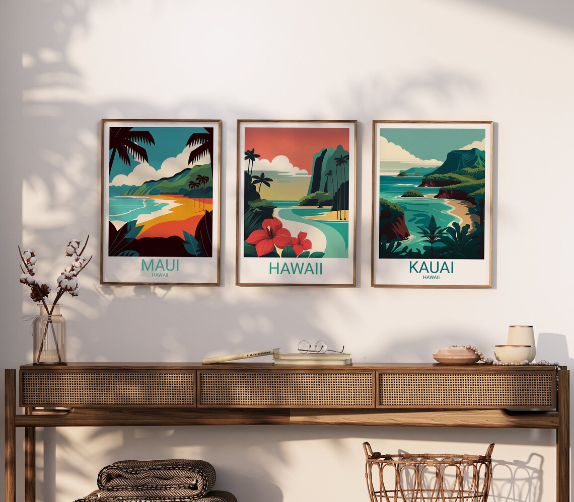 Kauai Hawaii Travel Poster, Minimal Art Print - Image 2