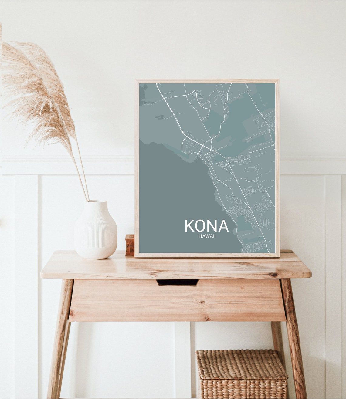 Kona Map Print Kona Travel Map Map Of Hawaii Hawaiian Gifts Hawaii Gifts Wedding Gifts Anniversary Gifts Valentine Gifts - Image 2