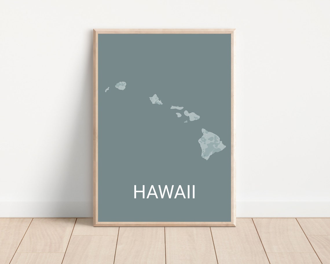 Hawaii Map Print Hawaii Travel Map Map Of Hawaii Hawaiian Gifts Hawaii Gifts Wedding Gifts Anniversary Gifts Valentine Gifts - Image 4