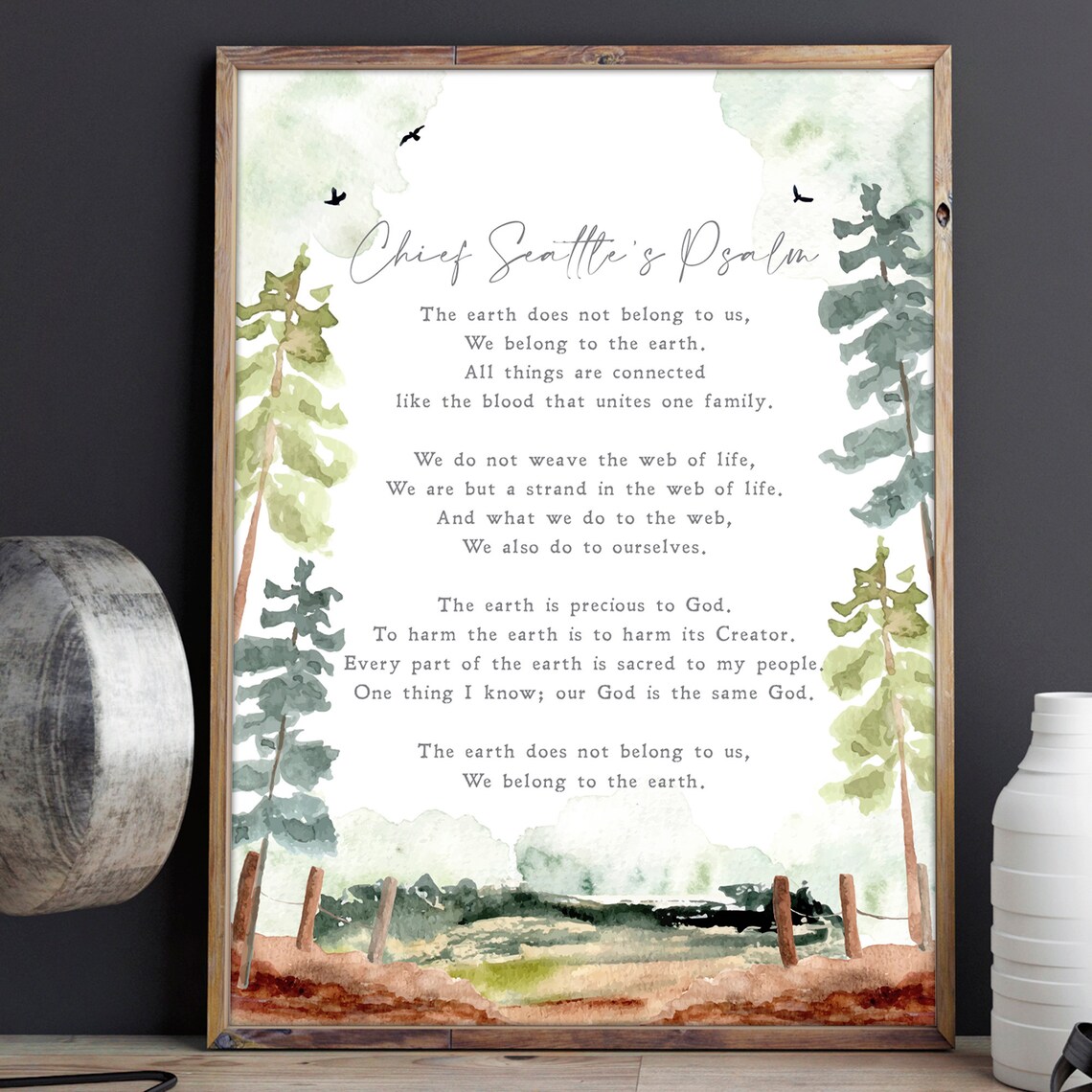 Chief Seattle's Psalm, Minimalist Quote Art Print - Image 2