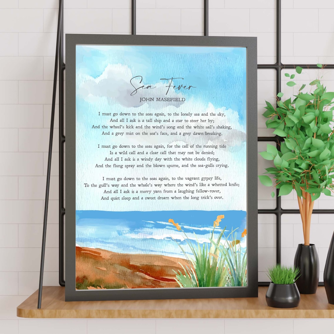 Sea Fever John Masefield Sailing Ocean Poster