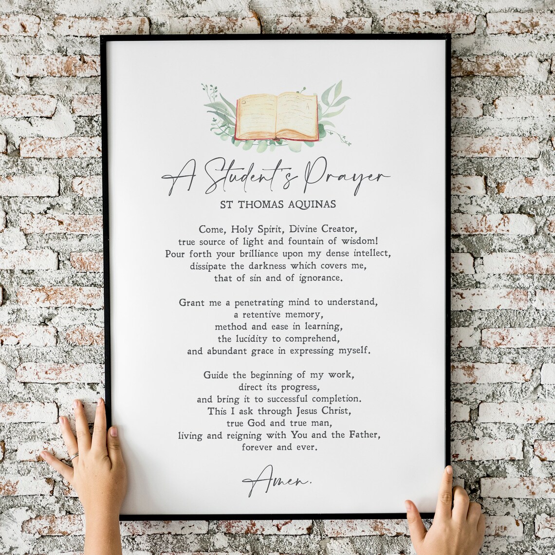 A Student's Prayer, St. Thomas Aquinas Christian Art Print