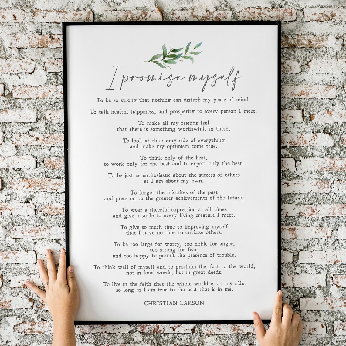 Christian Larson Minimalist Quote Art Print, Poem - Image 2