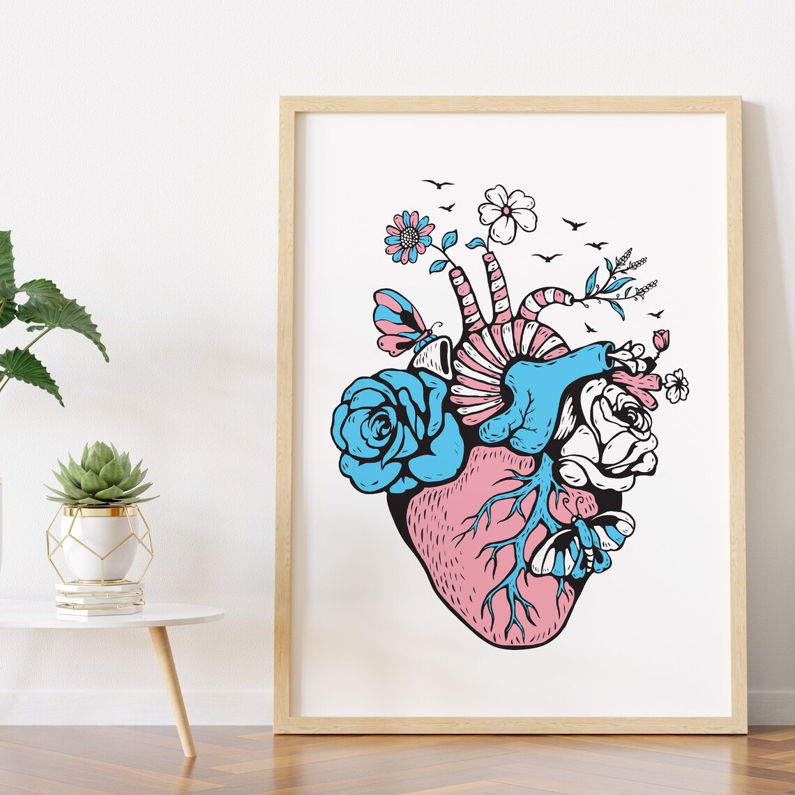 Transgender Pride Heart LGBTQ Gift Poster Print - Image 2