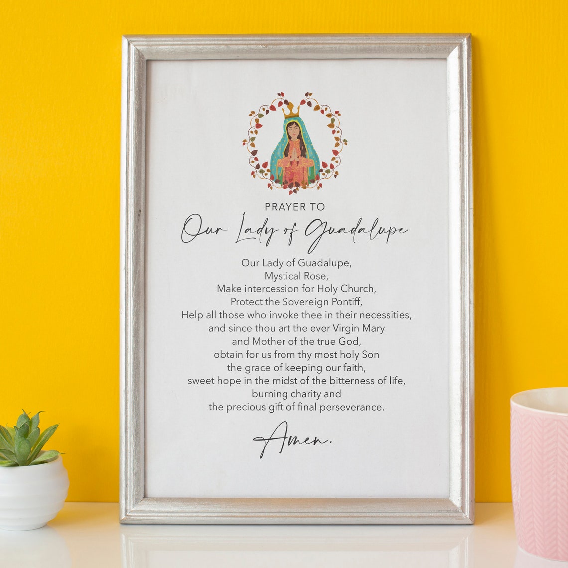 Prayer To Our Lady Of Guadalupe Catholic Prayer Devotional Wall Art - Image 2