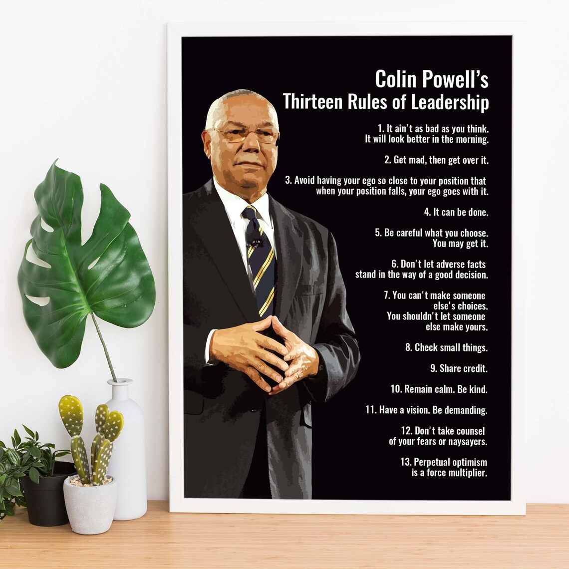 Colin Powell Thirteen Rules of Leadership Poster