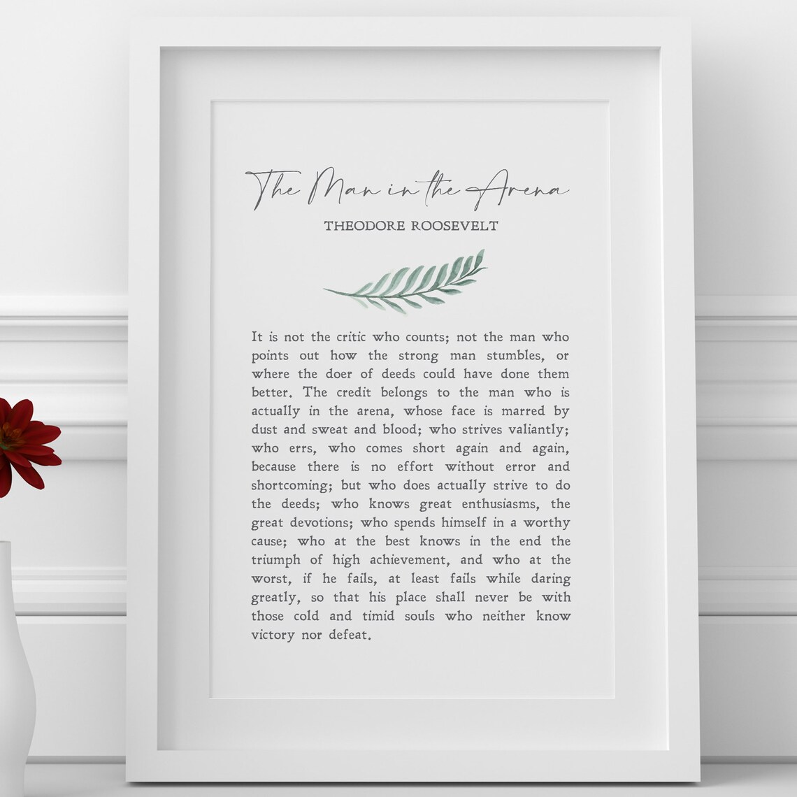 The Man in the Arena, Teddy Roosevelt Quote Art - Image 2