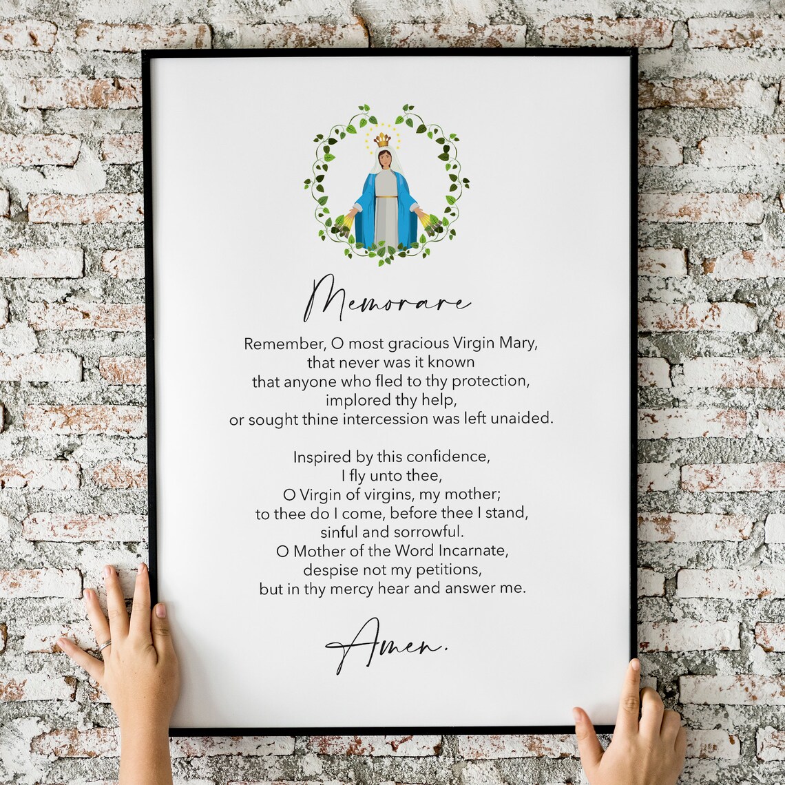 Memorare Christian Prayer Art Print for Mom, Mother's Day Gift - Image 3