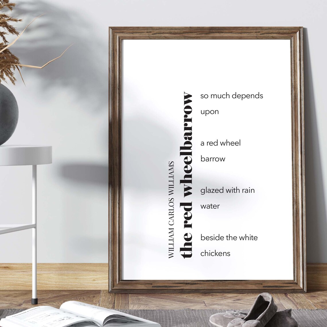 The Red Wheelbarrow, William Carlos Williams Quote Print - Image 2