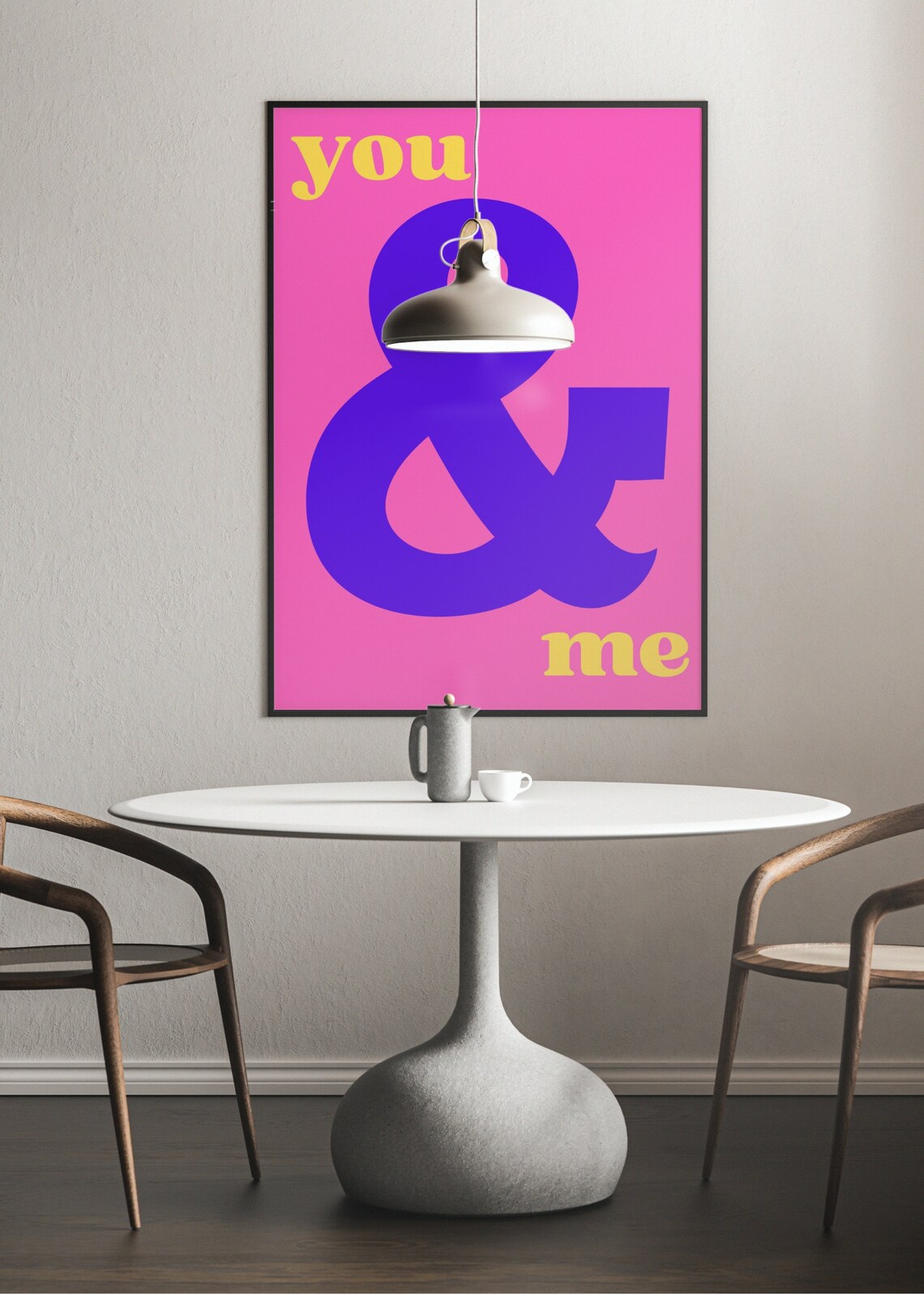 You And Me Giant Purple Ampersand Pink Couple Love Wall Poster - Image 2