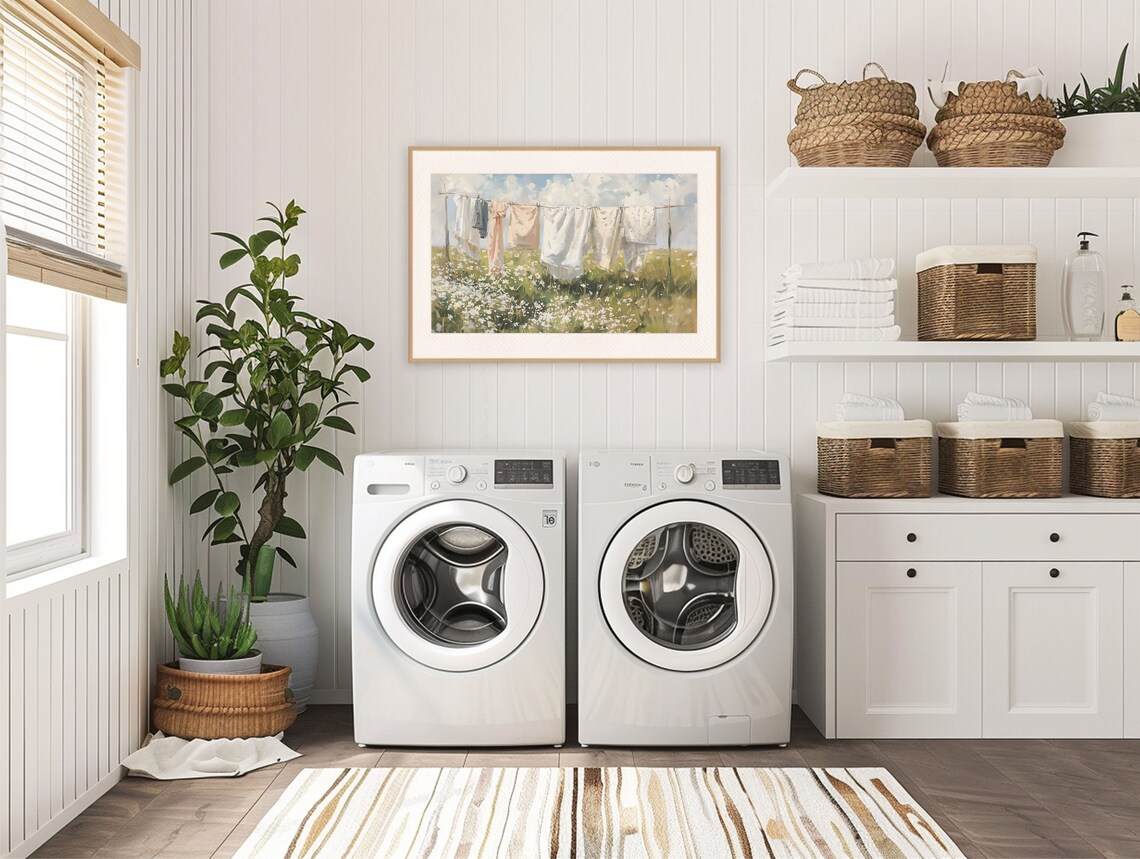 Laundry Room Vintage Farmhouse Wall Art Print - Image 2