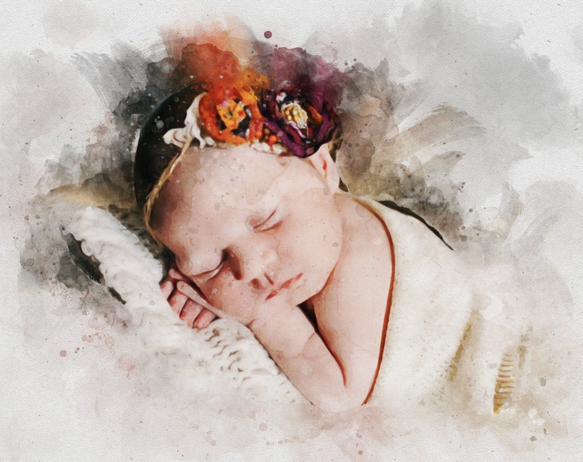 Custom Watercolor Portrait From Photo, Christmas Gift