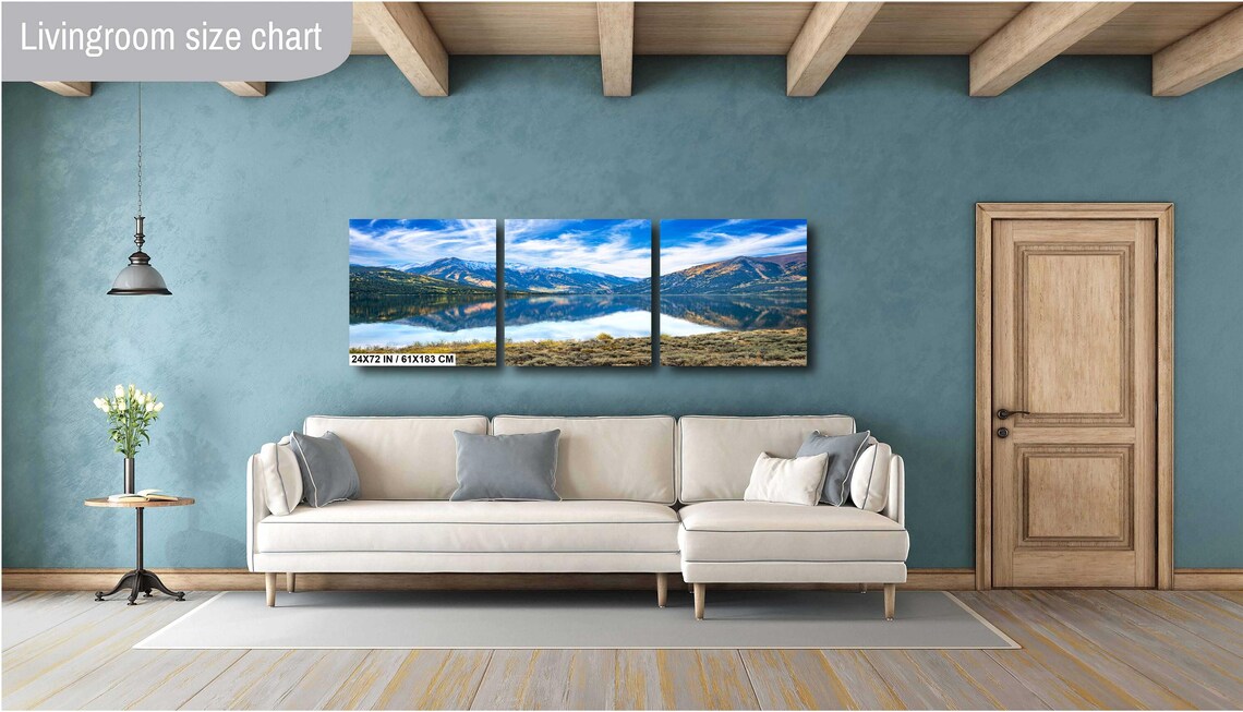 Twin Lakes Colorado Mirror Reflection of Snowy Peaks Fall Poster - Image 2