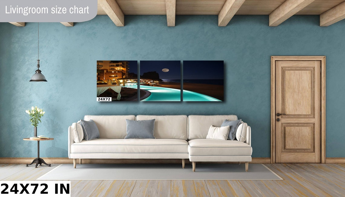 Cabo San Lucas Resort Infinity Pool Night Full Moon Ocean Poster - Image 4