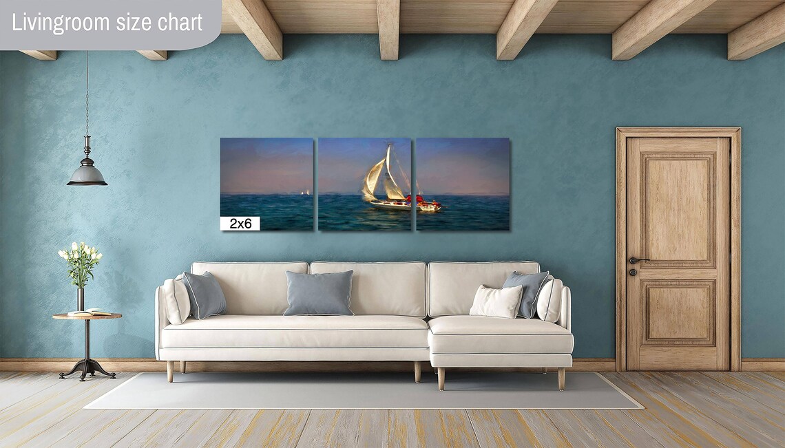 Sailboat Wall Art Coastal Art Sailboat Print Sailboat Sailboat Art Sailing Art Print Sailboat Painting Seascape Print - Image 3
