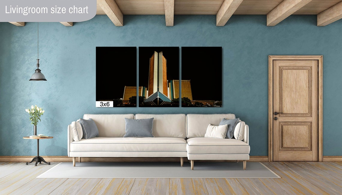 Tulsa CityPlex Towers Lit at Night Modern Architecture Poster - Image 2