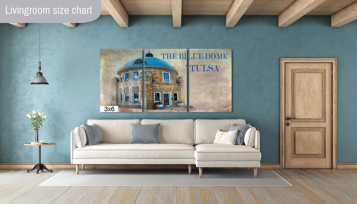 The Blue Dome Tulsa Historic Round Building with Text Wall Poster - Image 2