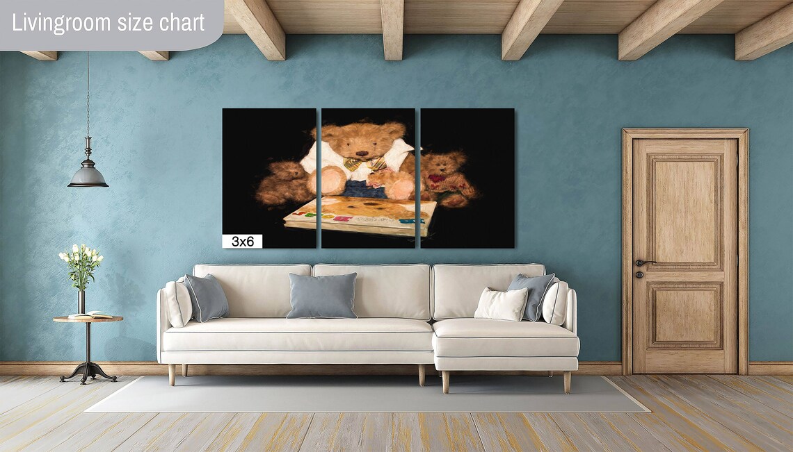 Storybook Teddy Bears Reading Picture Book Nursery Wall Art Poster - Image 2