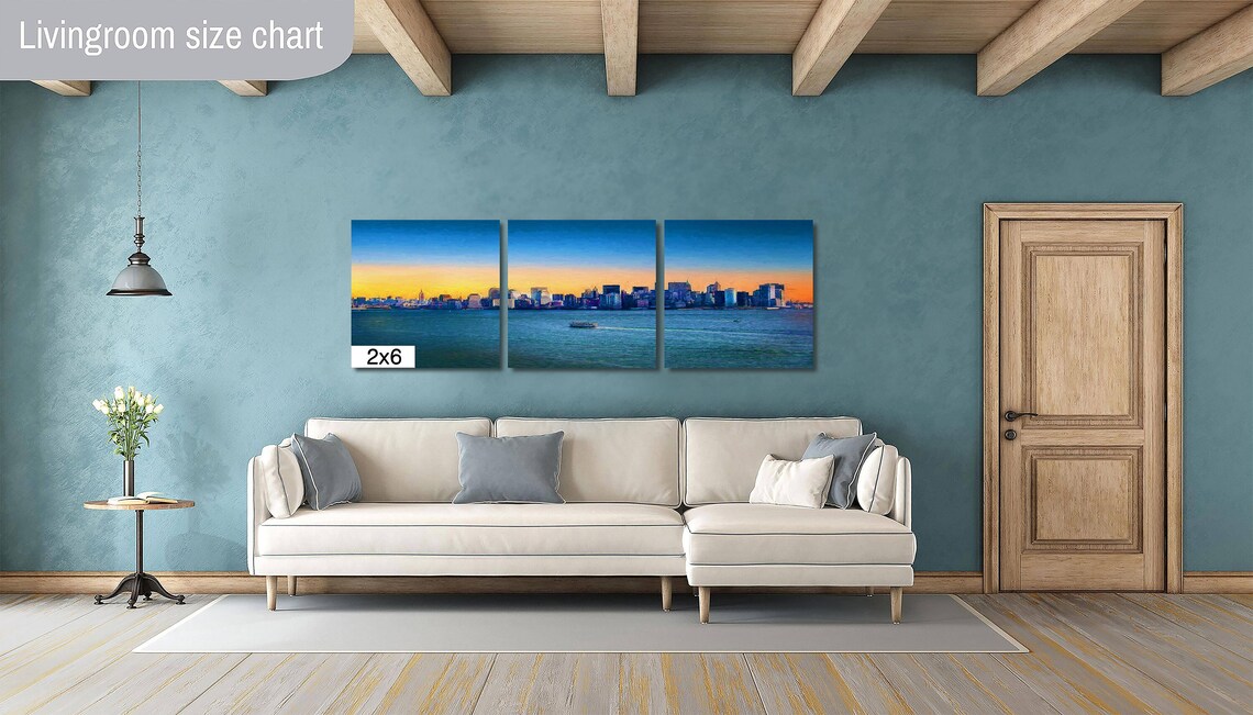 New York City Manhattan Skyline Sunset Ferry on the Hudson Poster - Image 3