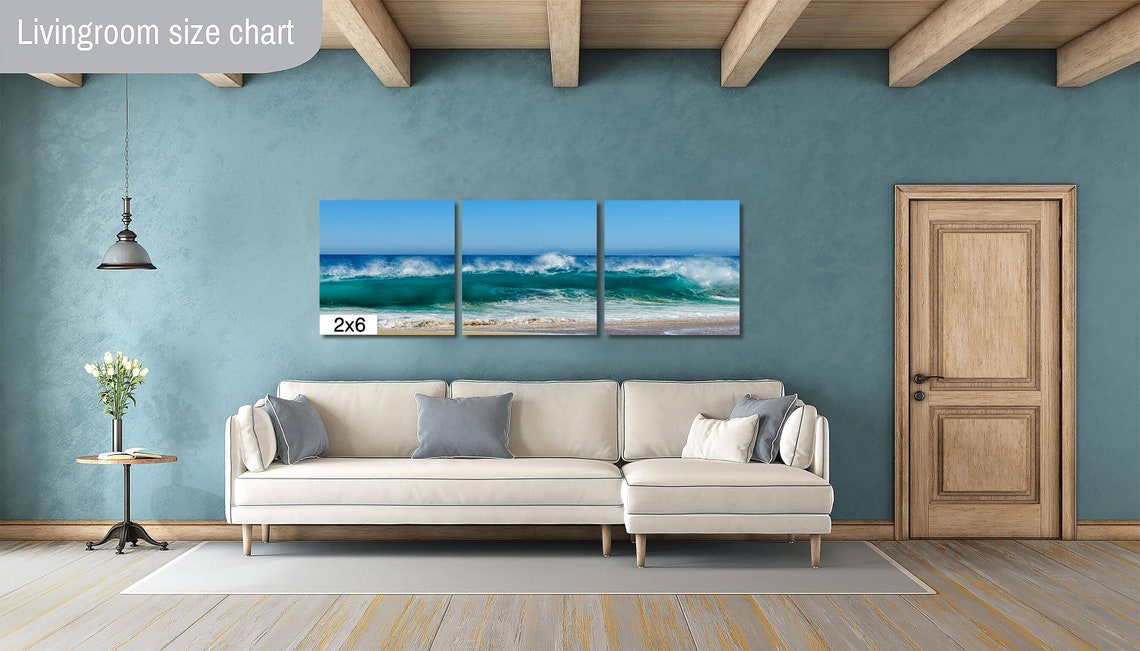 Ocean Waves Print Blue Ocean Waves Beach Scene Ocean Surf Print Ocean Waves Canvass Ocean Waves Wall Art Waves Print Beach Art - Image 4
