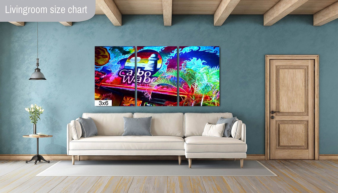 Cabo Wabo Neon Sign Sunset Lighthouse Tropical Party Night Poster - Image 2