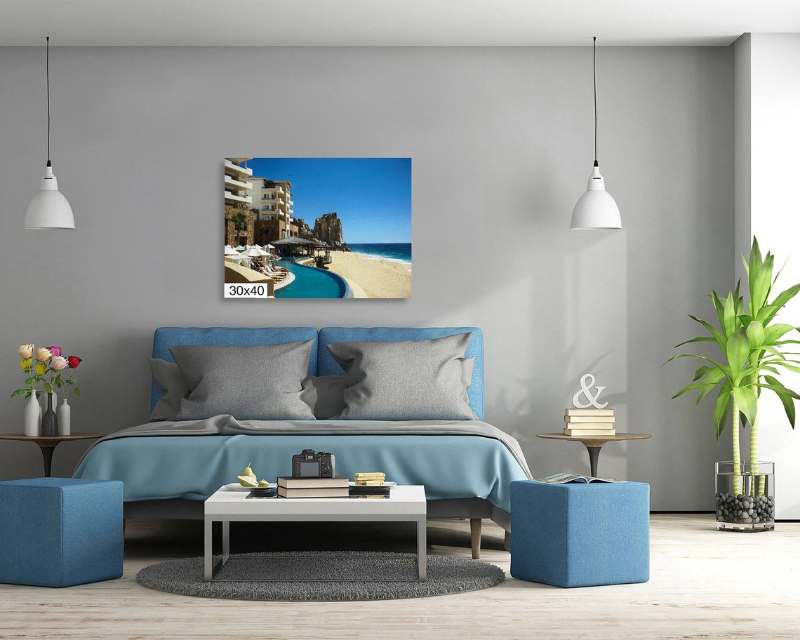 Beachfront Resort Pool Daytime Rocky Shore Cabo San Lucas Art Poster - Image 5