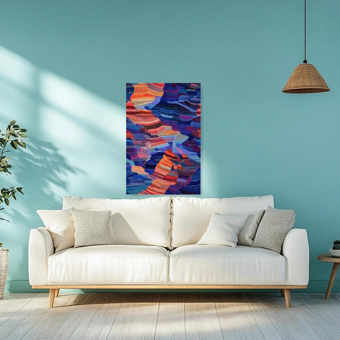 Grand Canyon Like Layered Ranges in Bold Color Stripes Poster - Image 2