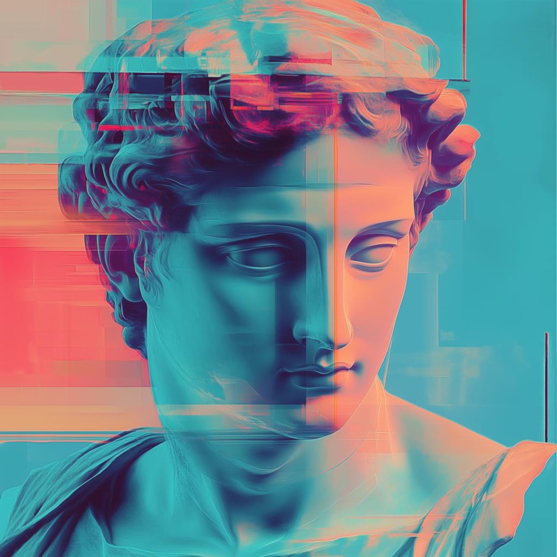 Modern Classical Sculpture-Inspired Art Print
