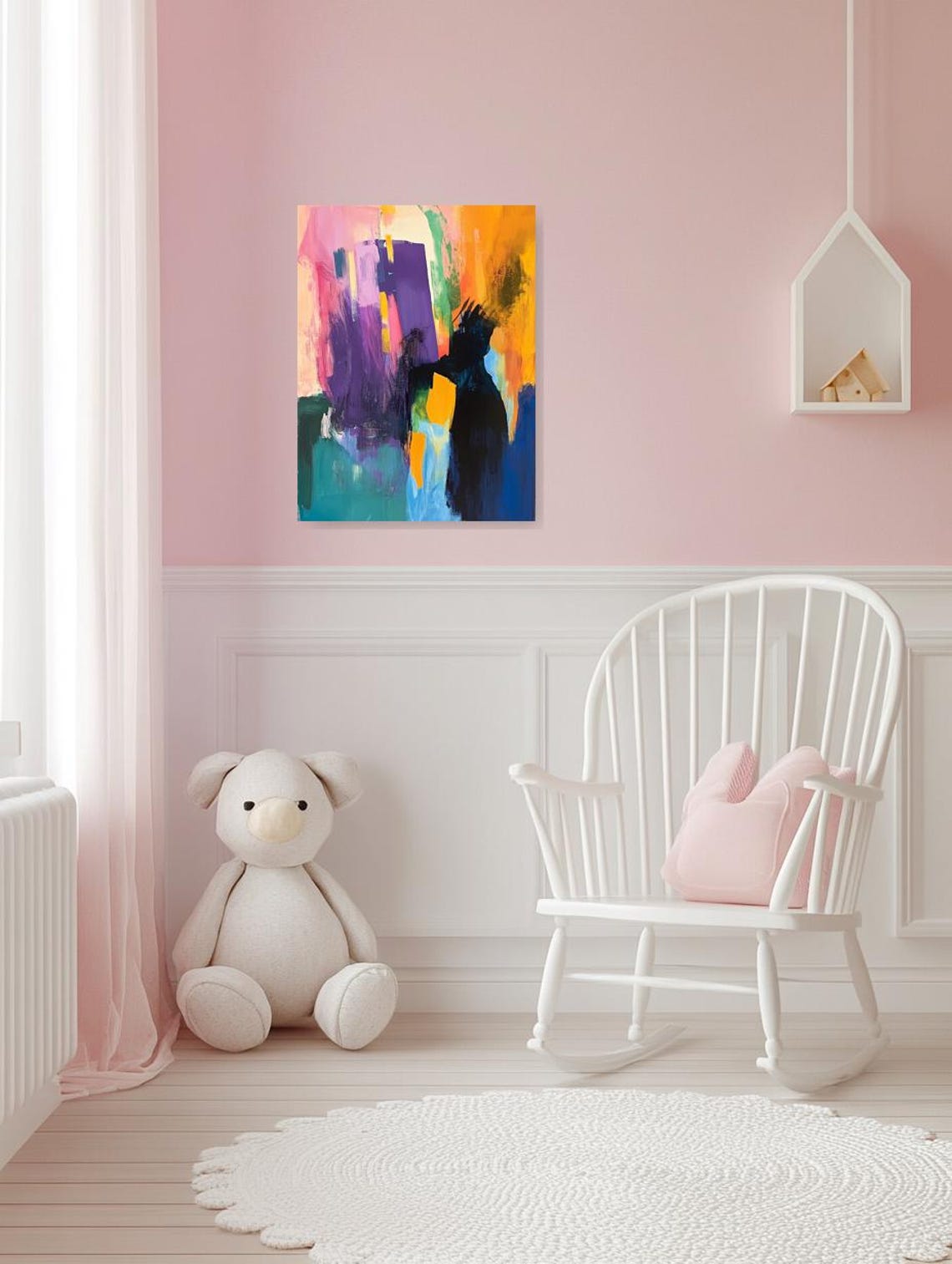 Abstract Art Inspired By Cy Twombly Bold Colors Energetic Shapes Unique Wall Art Home Decor - Image 2