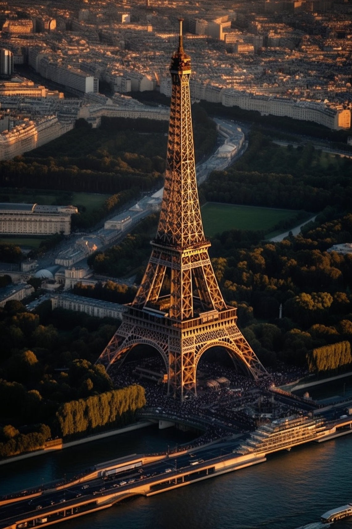 Eiffel Tower, Aerial Photograph