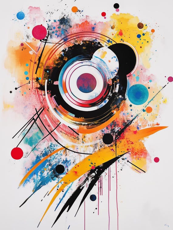 Abstract Print Inspired By Wassily Kandinsky Colorful Geometric Art For Modern Wall Decor And Home Decor