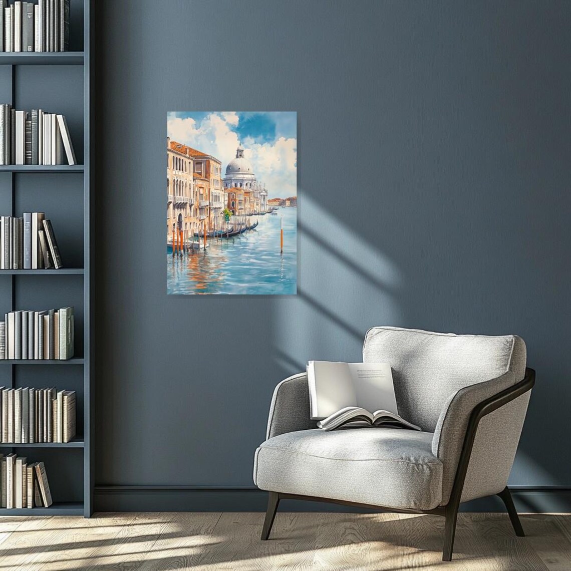 Venice Grand Canal Watercolor with Santa Maria della Salute Church Poster - Image 3