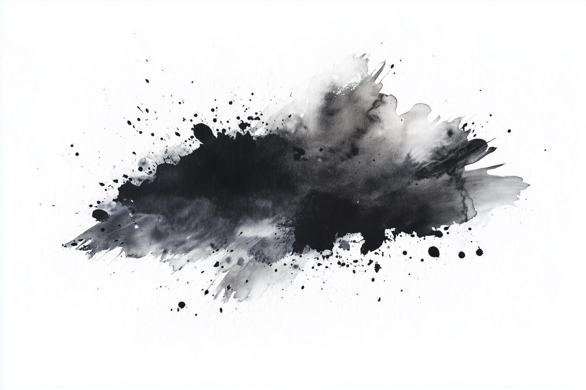 Abstract Ink Splash, Inspired By Jackson Pollock
