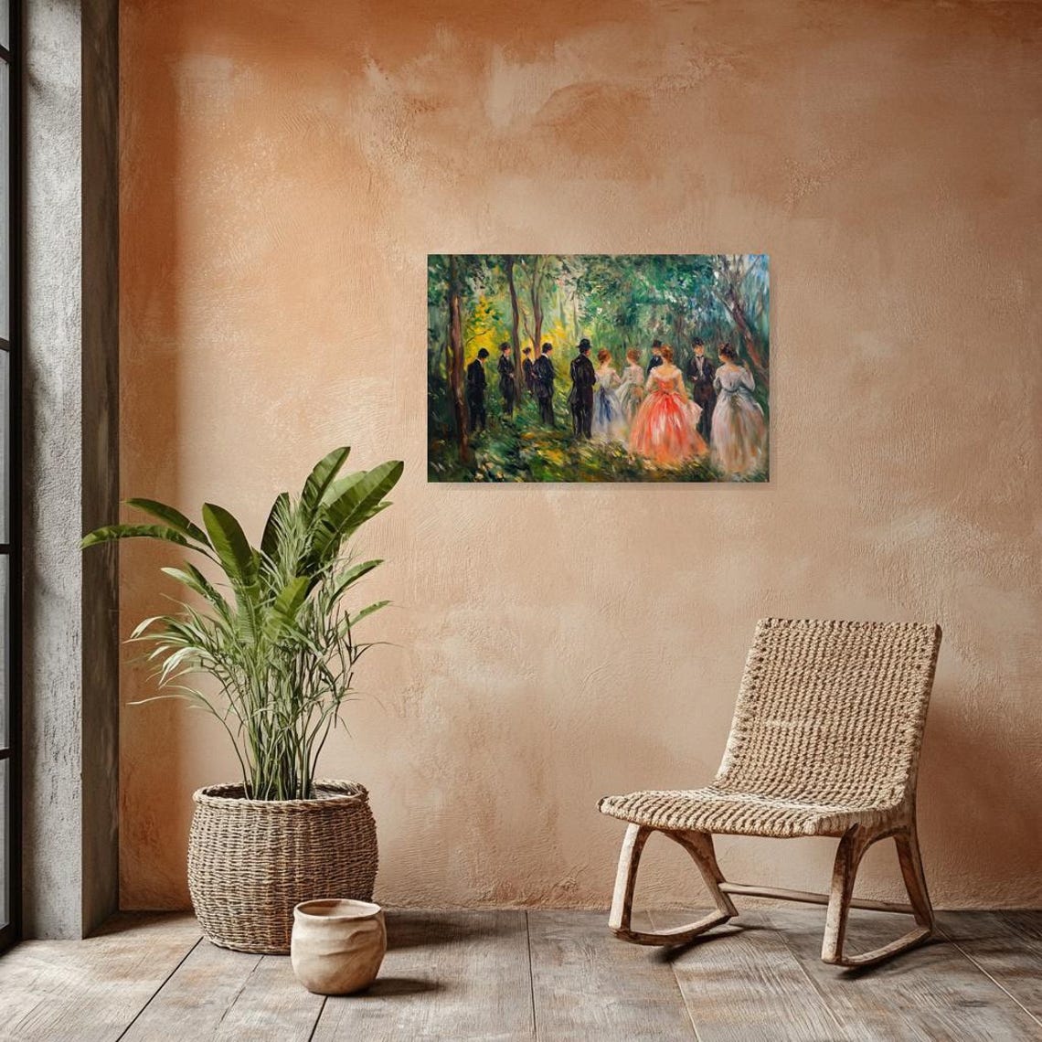 Impressionist Garden Dance Party Elegant Vintage Style Art Poster - Image 2