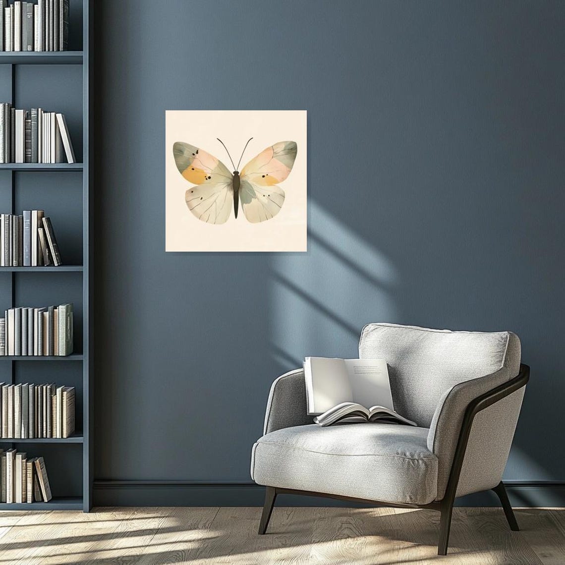 Stunning Butterfly Print In Soft Pastel Colors Inspired By Modern Minimalism For Elegant Home Decor - Image 4