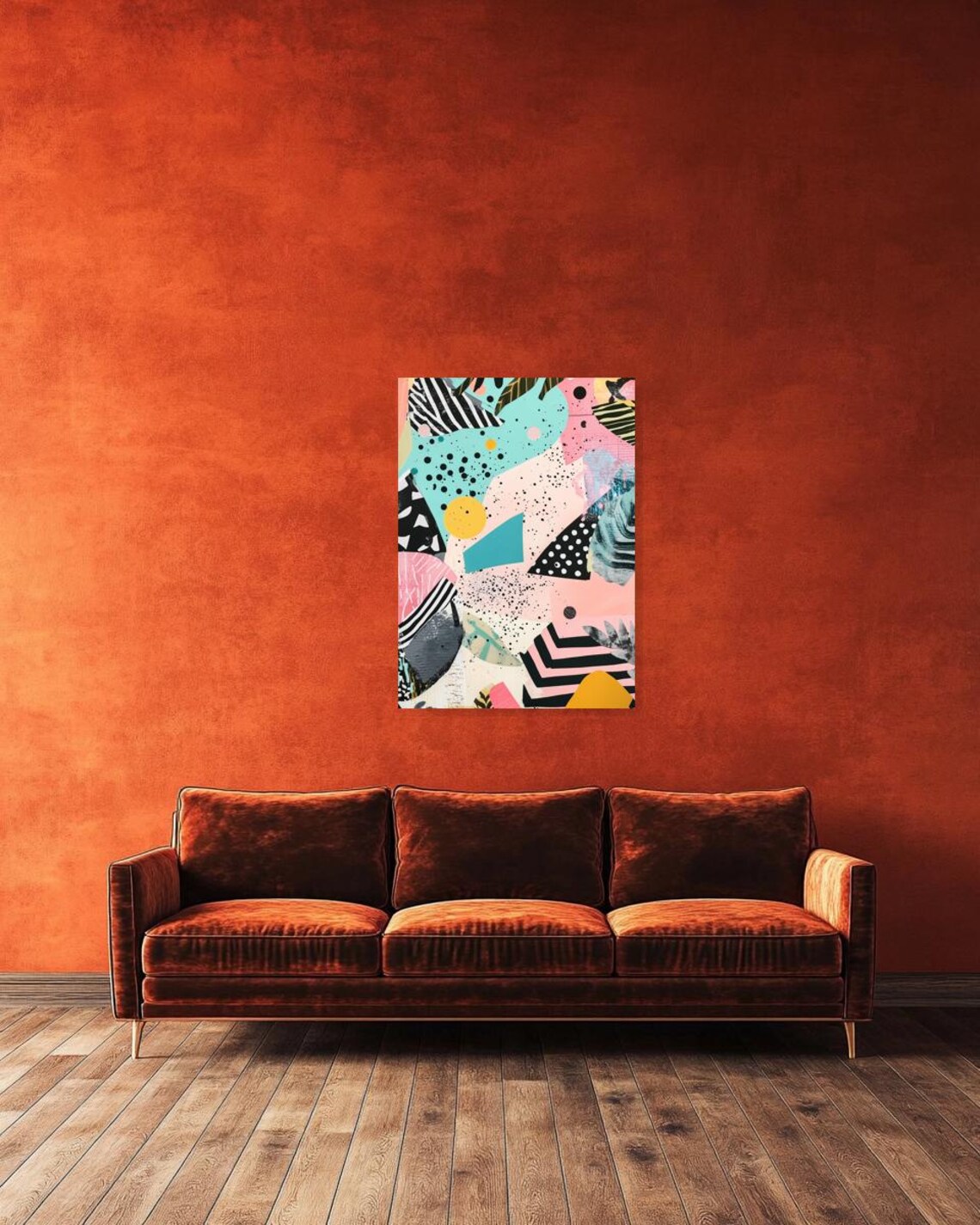 Playful Abstract Collage With Bold Shapes Dots And Bright Colors Poster - Image 4