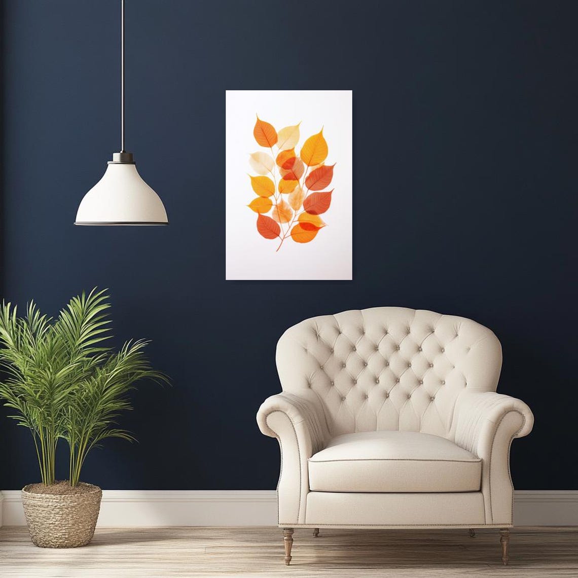 Autumn Leaves Branch Minimal Nature Fall Botanical Art Poster - Image 3