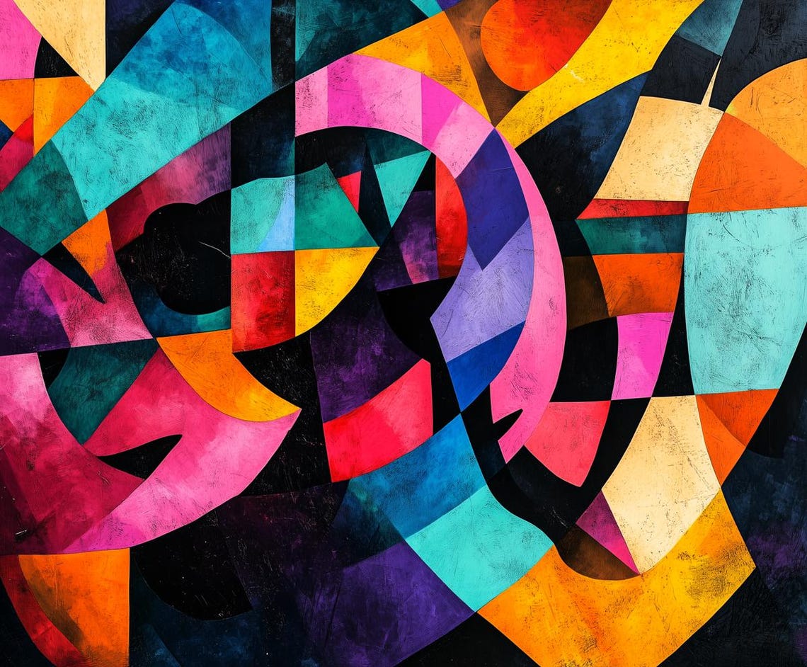 Abstract Geometric Print Inspired By Matisse For Colorful Home Decor And Unique Wall Art