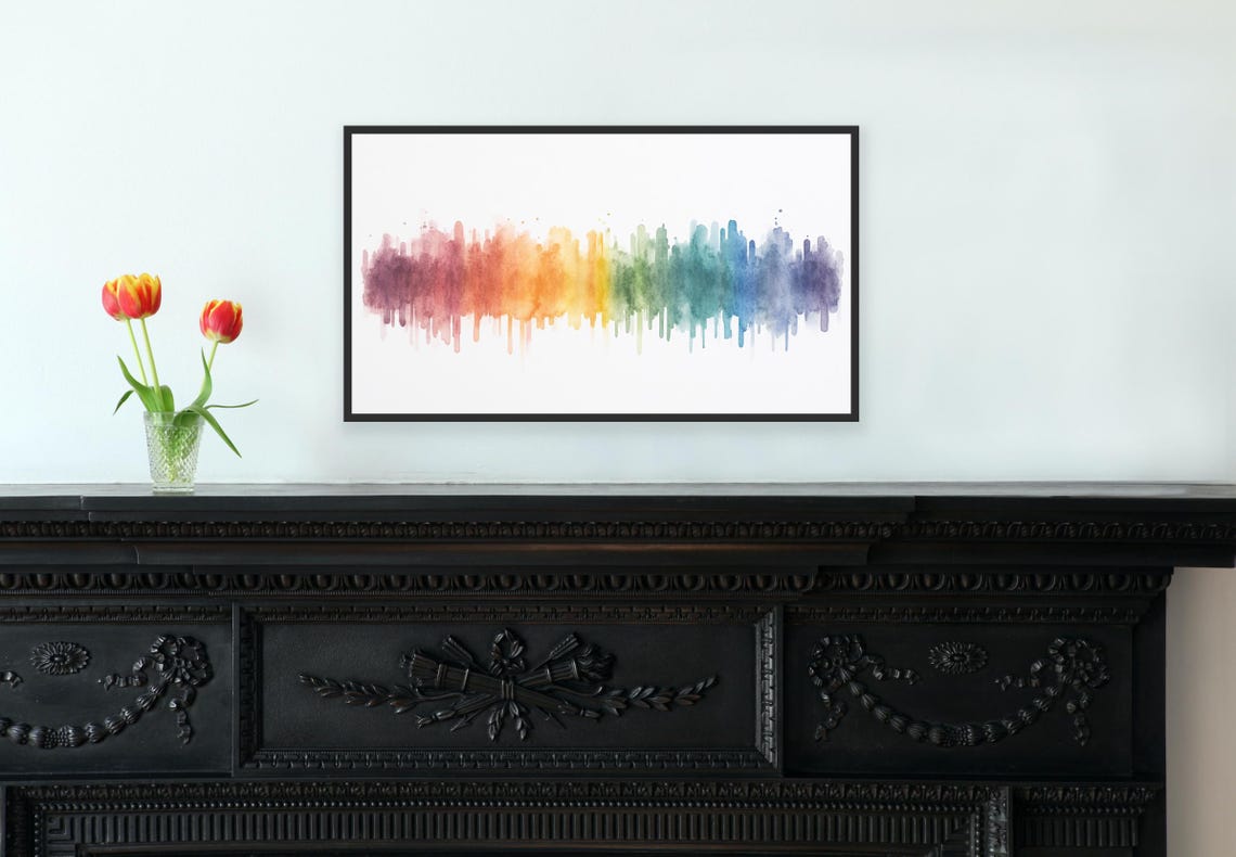 Minimal Rainbow Watercolor Spectrum Print Modern Calm Wall Art Custom Art Home Decor - Image 2