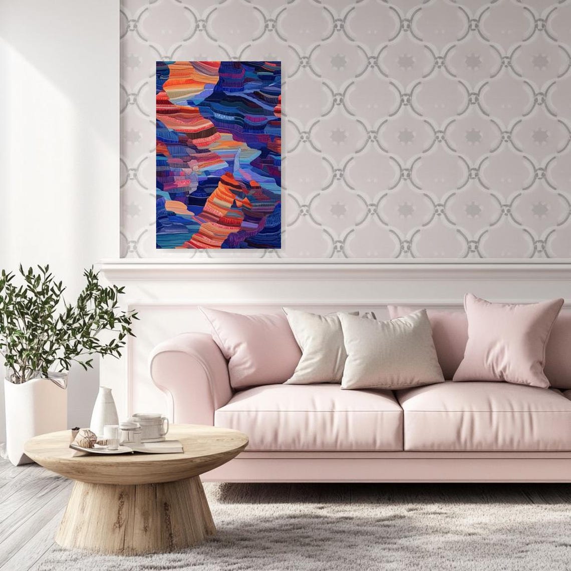 Custom Print Inspired By Van Goghs Bold Palettes In Vibrant Mountain Landscape Abstract Wall Art Home Decor - Image 3