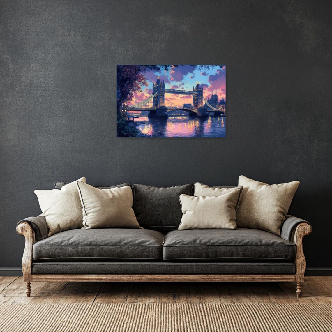 Tower Bridge, Impressionist Style Wall Art Print - Image 3