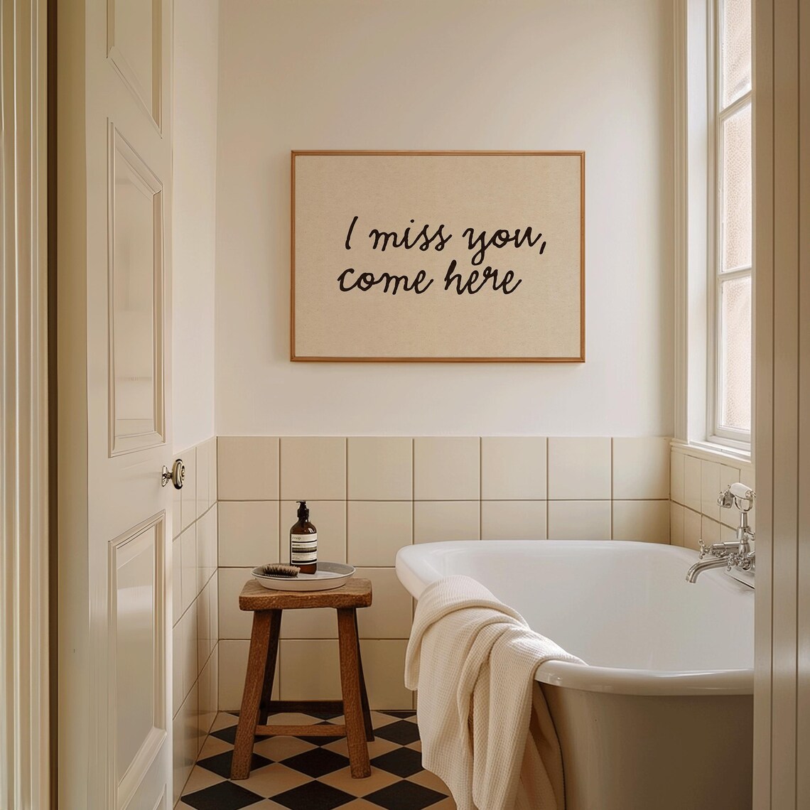 I Miss You Come Here, Vintage Typography Art Print - Image 3