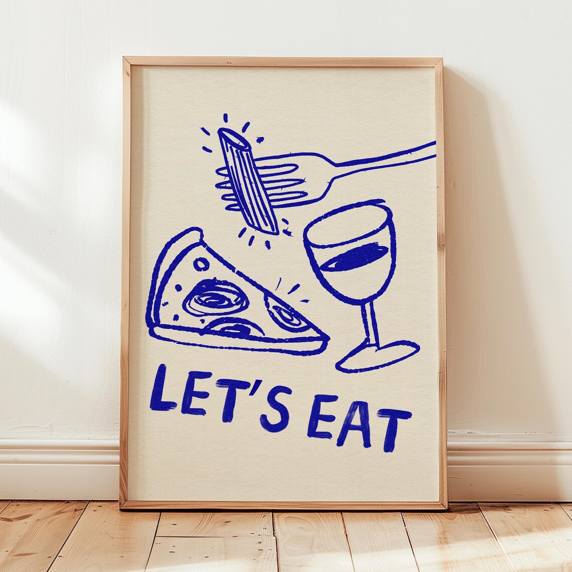 Italian Food Wall Art, Bold Typography Poster