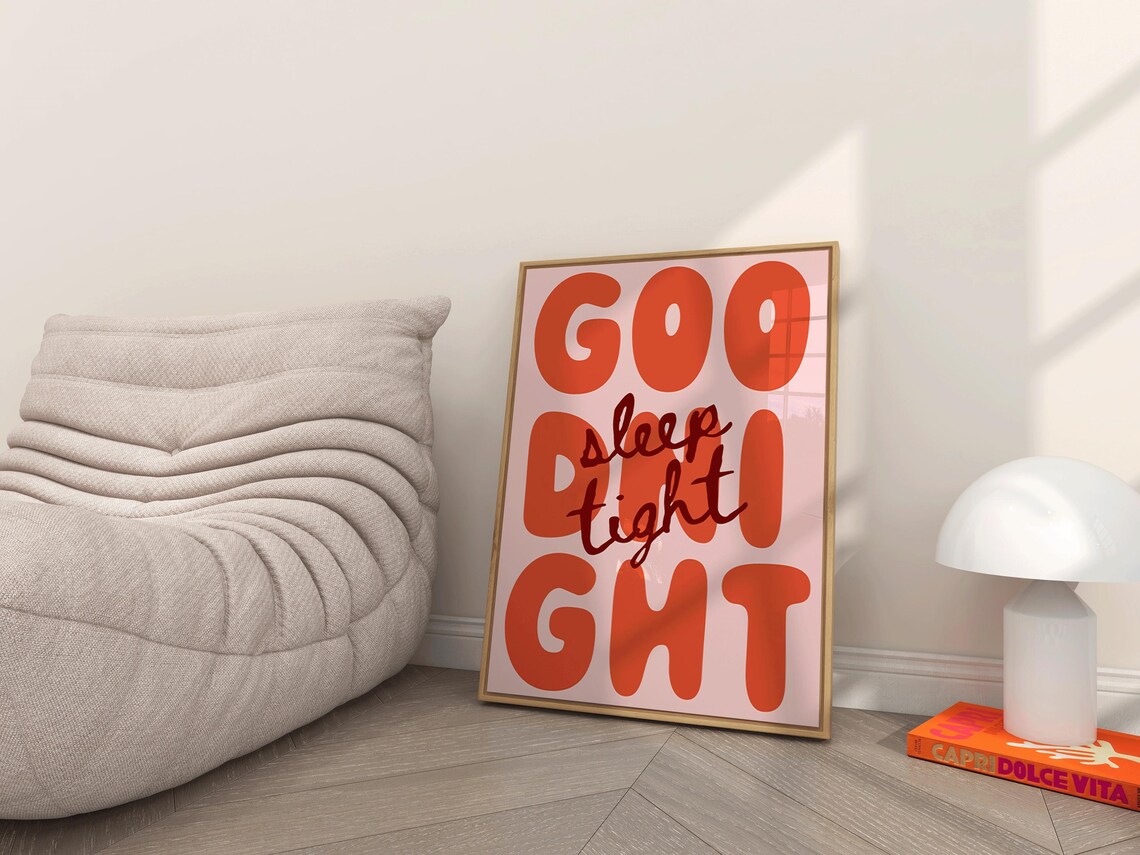 Goodnight Sleep Tight Typography Art Print - Image 2