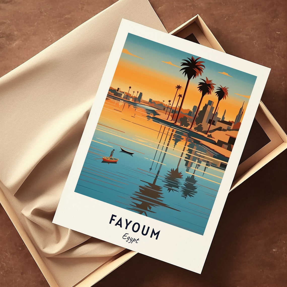 Qarun Lake Travel Print Wall Art Fayoum Egypt City Print Qarun Lake Travel Gift Qarun Lake Poster Travel Gift - Image 3
