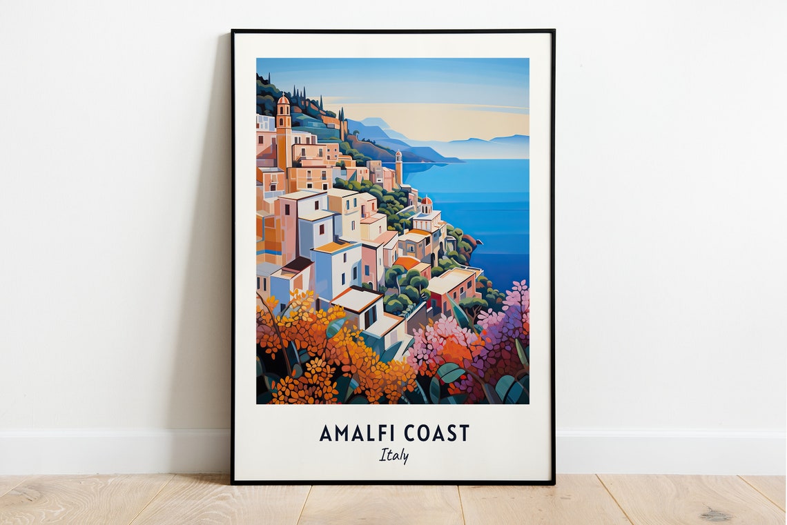 Amalfi Coast Travel Print Wall Art Amalfi Coast Italy City Print Amalfi Coast Travel Gift Amalfi Coast City Poster