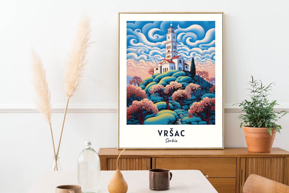 Vrac Tower Travel Print Wall Art Vrac Serbia City Print Vrac Tower Travel Gift Vrac Tower Poster Travel Gift - Image 2