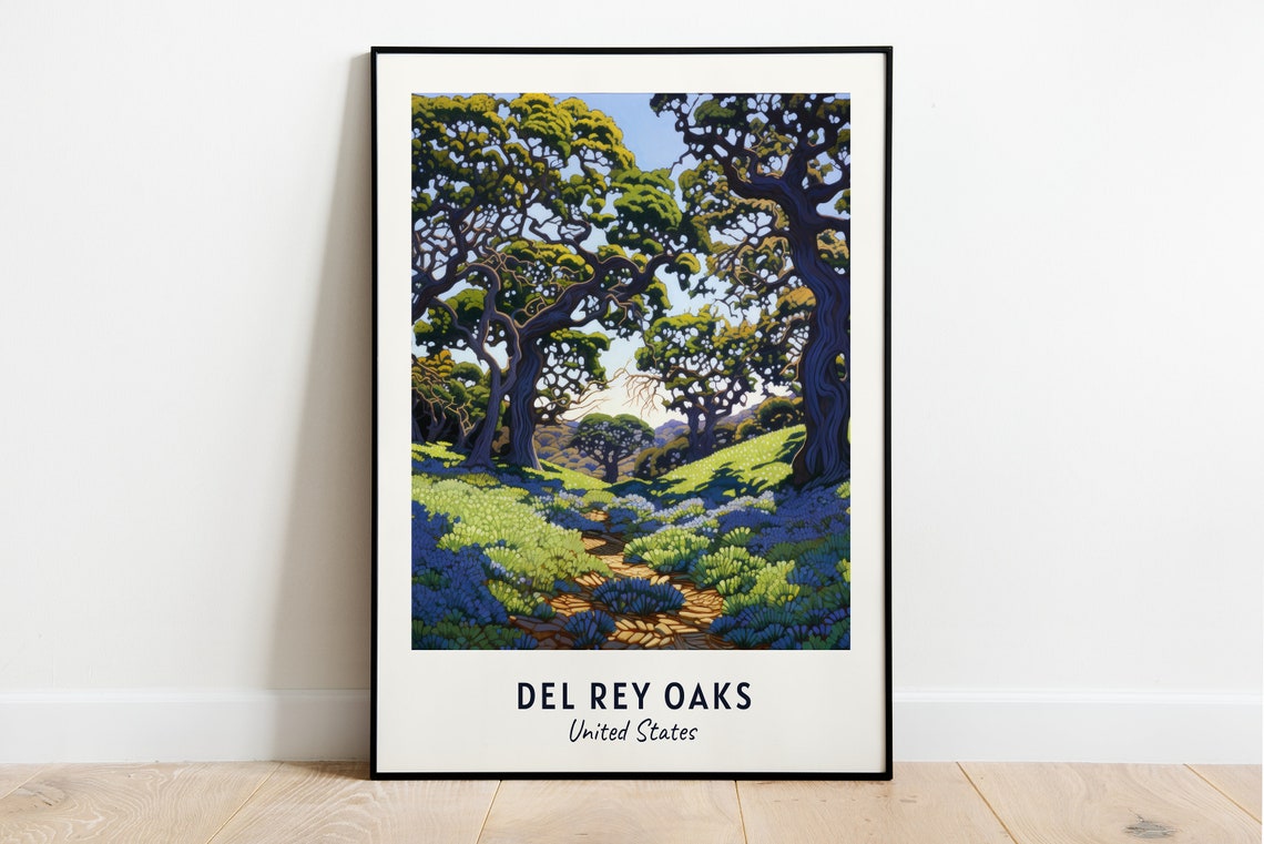 Del Rey Oaks Travel Print Wall Art Del Rey Oaks United States City Print Del Rey Oaks Travel Gift Del Rey Oaks City Poster Travel Gift