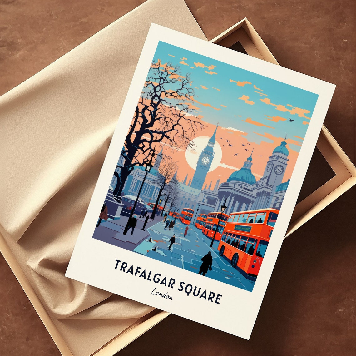 Trafalgar Square London Travel Print Wall Art Trafalgar Square London City Print Trafalgar Square London Travel Gift Trafalgar Square - Image 3