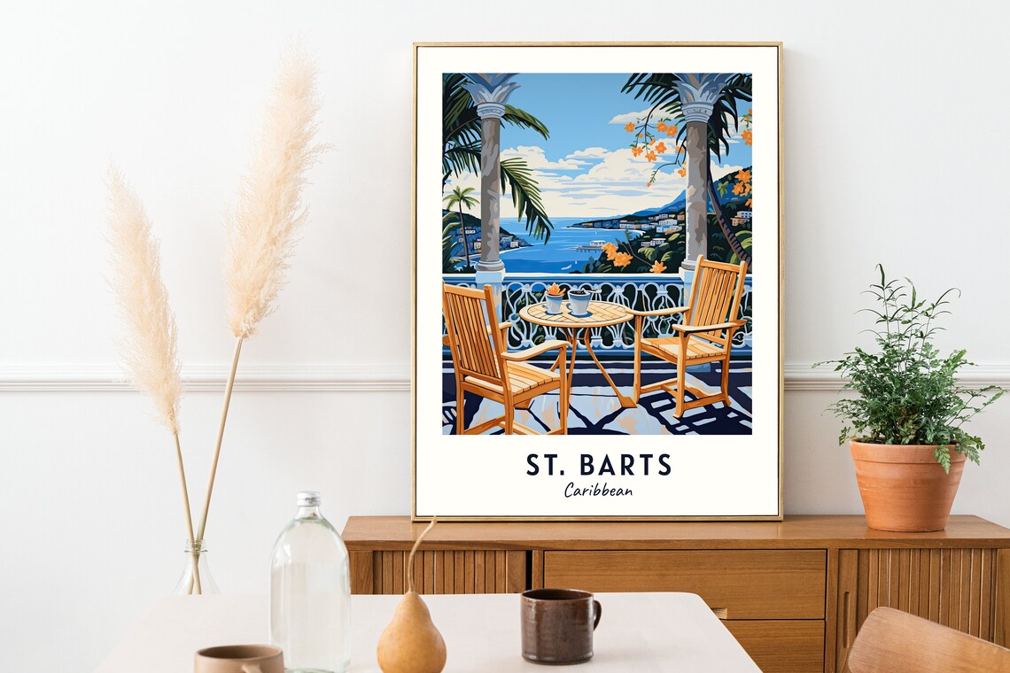 St Barts Caribbean Travel Poster, City Print - Image 2